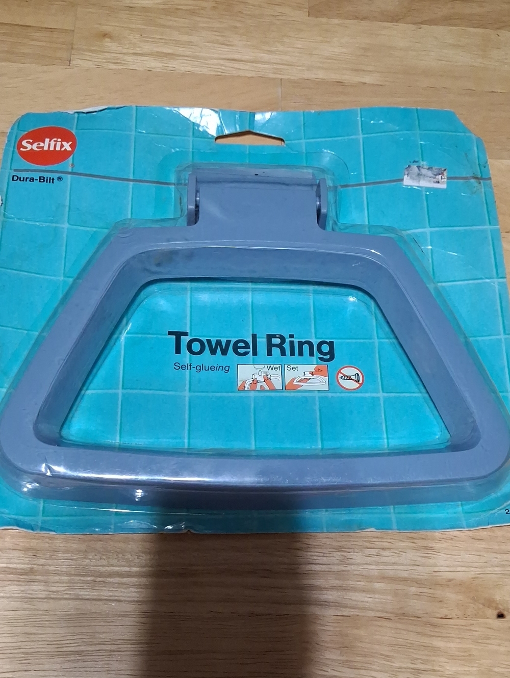 Vintage Selfix Towel Ring in Light Gray Blue